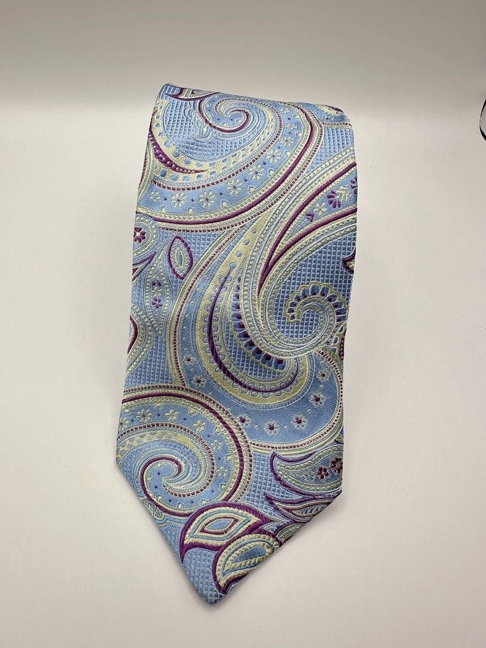 Ted Baker London Light Blue Paisley 100% Silk Neck Tie Designer Preppy USA 6