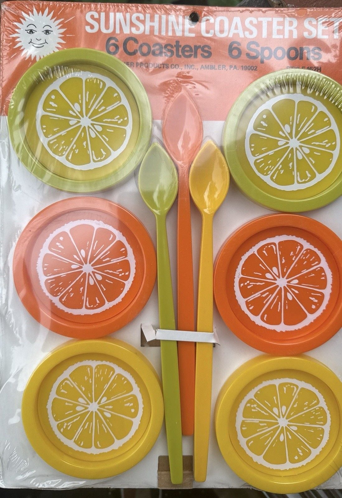 Retro 1970s 12 Pc Coaster Set Sunshine Summertime Citrus Florida Gift Lake 5