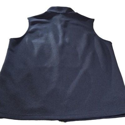 Cremieux Men's Navy Blue Textured Diamond Quilt Full Zip Fleece Vest 2XL 10