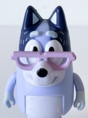 Bluey Nana Figure Grandma Chris Glasses Blue Nana Extended Family Heeler 3” 4