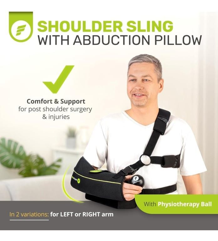 ErgoFoam Shoulder Sling with Abduction Pillow - Premium Abduction Sling Designed for Athletes - Arm Sling Shoulder Immobilizer With Pillow (Left) : Amazon.sg: Health, Household and Personal Care 3