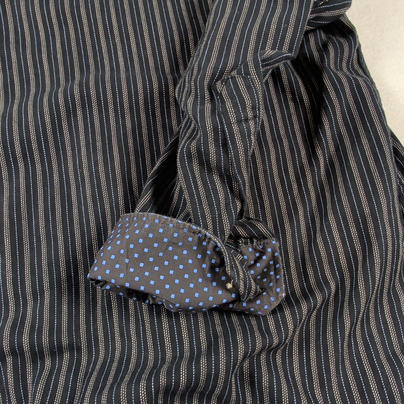 TAILORBYRD Men's Striped 100% Cotton Button-Front Dress Shirt XL 34/35 8