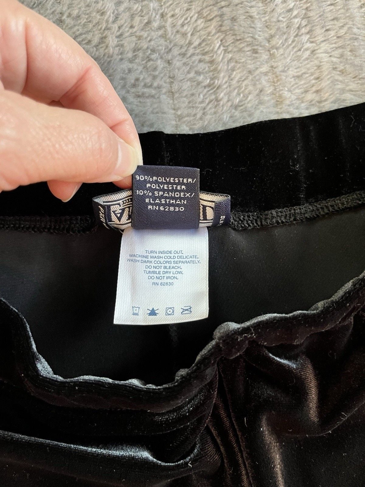 Women’s Lands' End Black Velvet Pants Size Med Elastic Waist Wide Leg Holiday 10