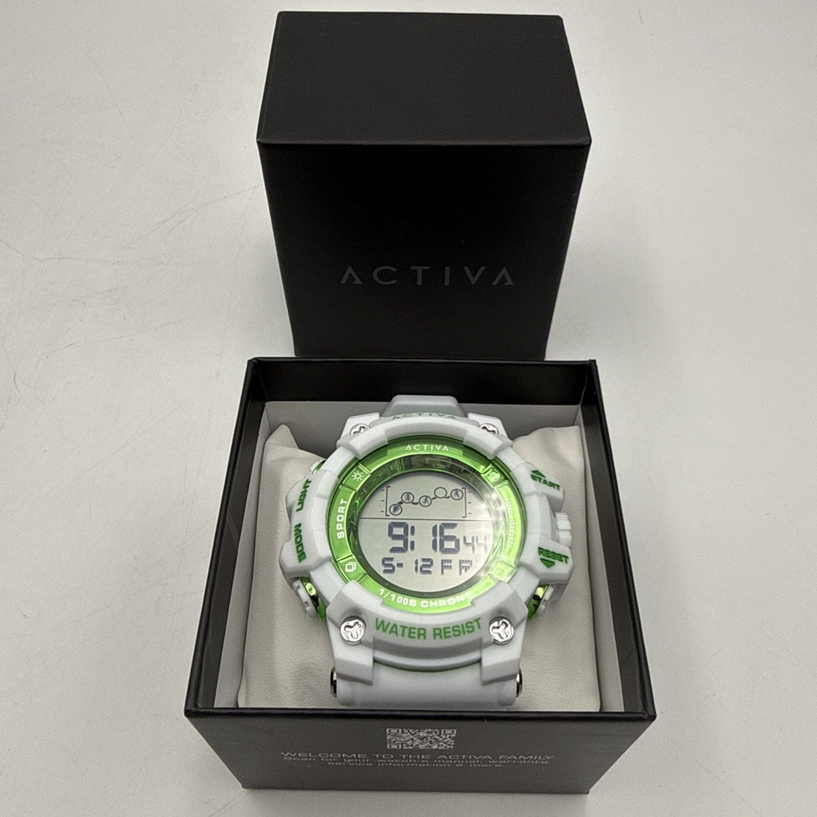 Activa x Invicta Digital Essentials White Green 50mm Watch ACW8082-030 NIB 14