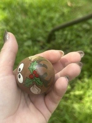VTG 1990 Handpainted & Artist Signed Santa & Rudolph The Red Nosed Reindeer Eggs 7