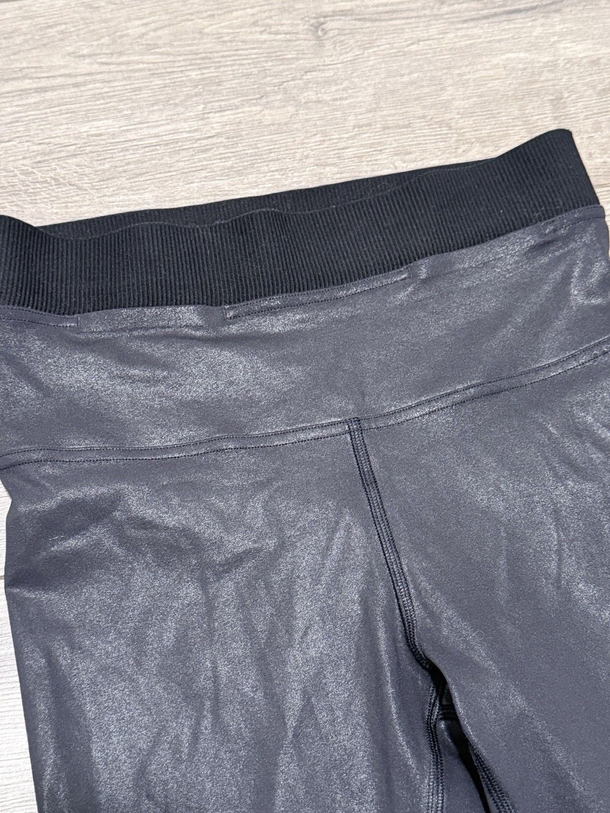 Lululemon Athletica Align Black Faux Leather Leggings Women’s 4 Shine High Rise 4