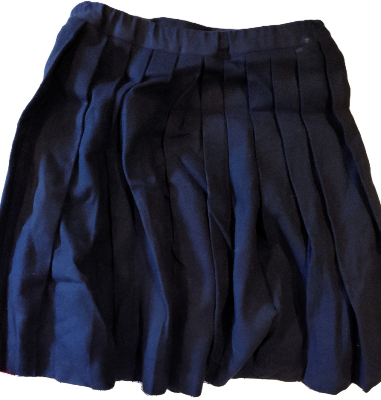 Vintage Imp Girl Navy Blue Wool skirt tartan with Safety Pin School Skirt Sz 10 6
