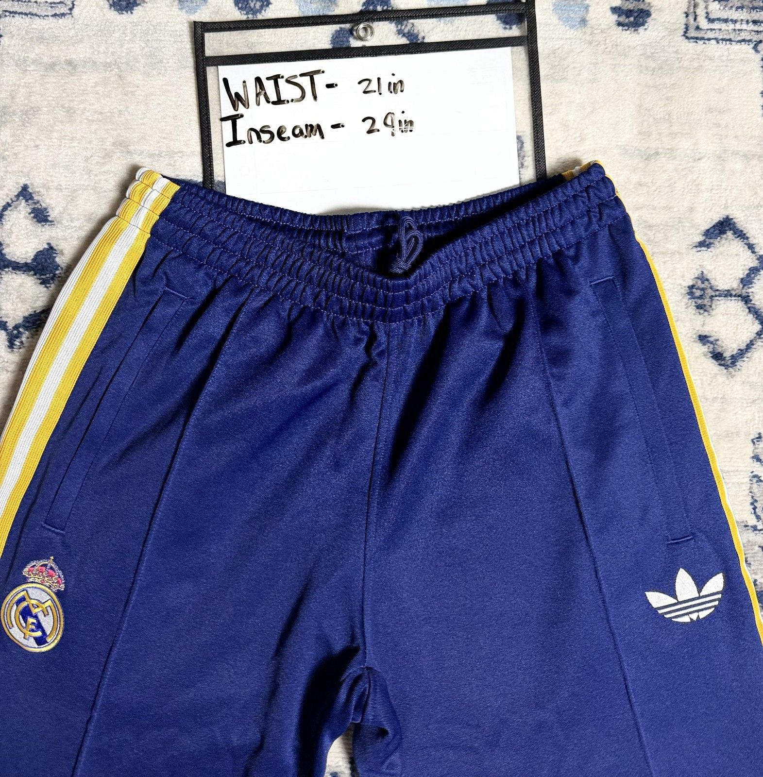 Adidas Real Madrid OG Pant size Medium 25/26 Navy Cotton Polyester Athletic Pant 3