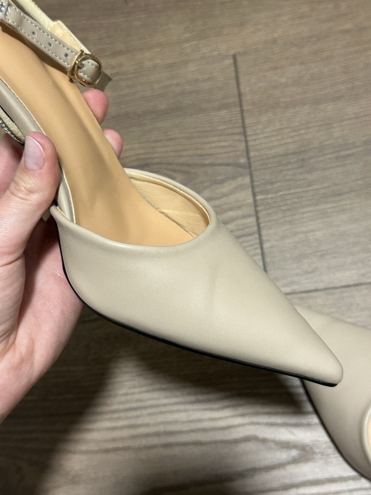 Aldo Lilya Nude Beige Heels Pumps Shoes with Ankle Strap  Womens Size 10 13