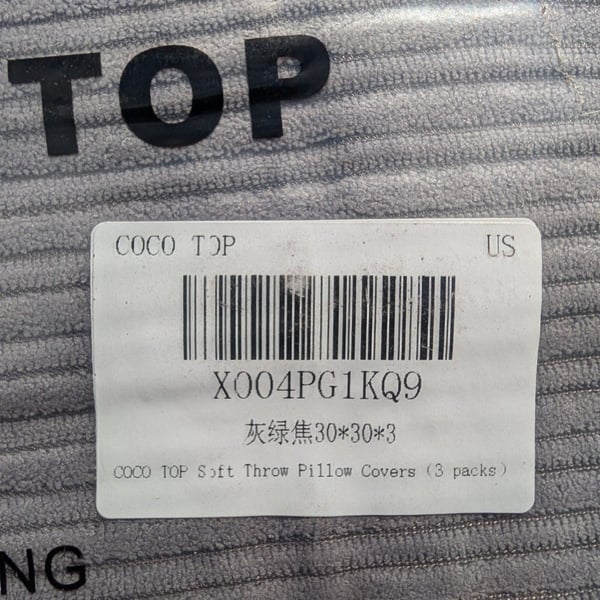 COCO TOP Corduroy Throw Pillow Covers 30x30 Large Square Cushion Cases 3 Pack