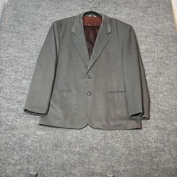 Umen Studio Suit Mens Large 33x33 Gray Viscose Polyester Classic 2 Piece