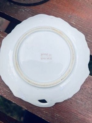 Vintage Noritake Porcelain Floral Trinket Dish w/ Gold Trim & Thumb Handle 15
