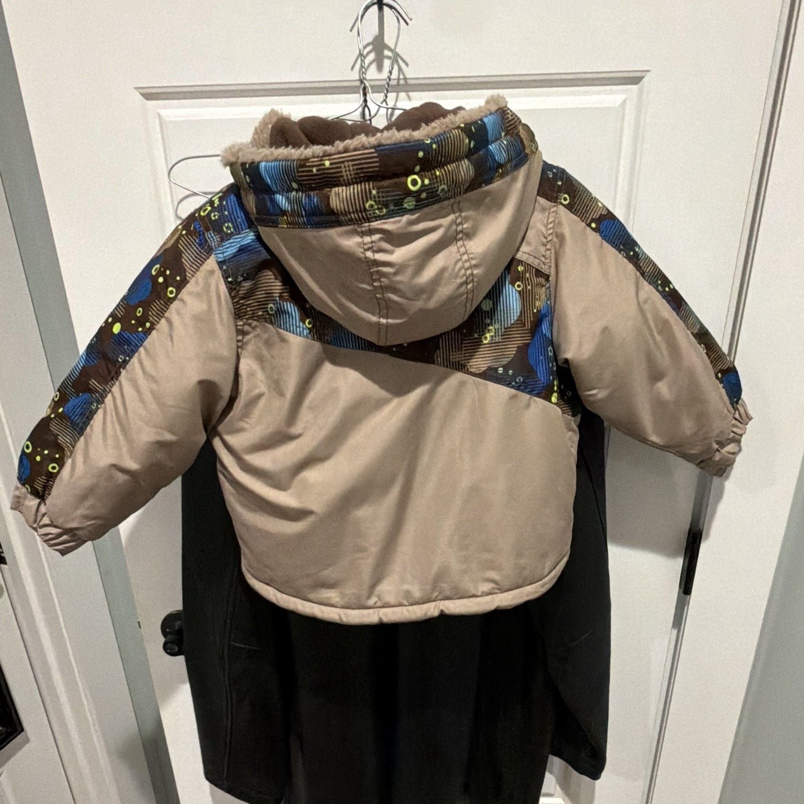 London Fog Unisex Kids 4T Hooded Canvas Jacket Full Zip Pockets Colorblock 4