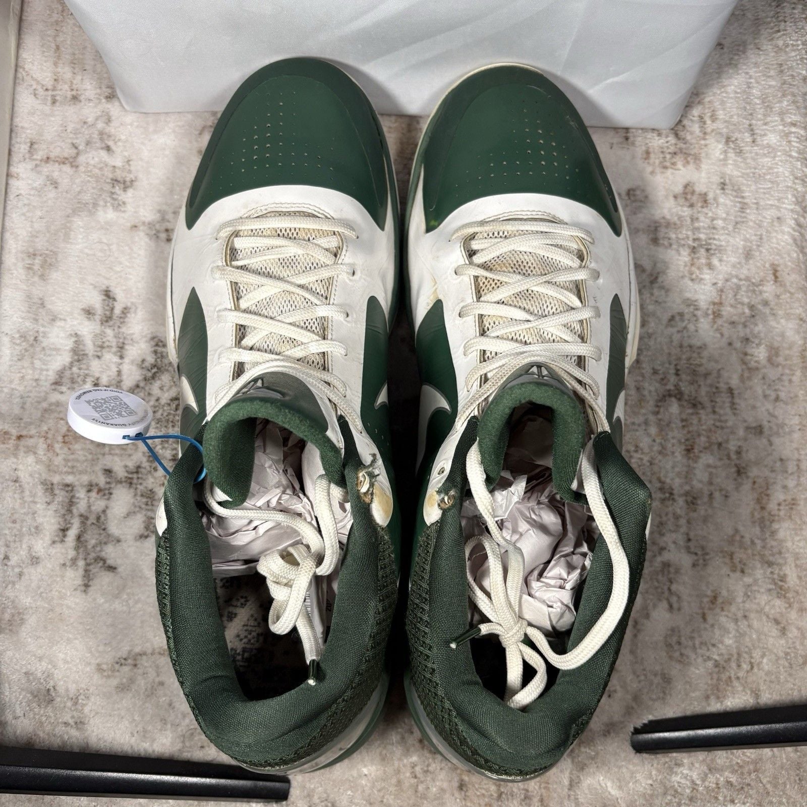 Size 18 - 2010 NIKE ZOOM KOBE V 5 Michigan State GREEN (Sample 999999999 Tag) 7