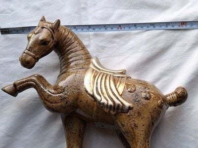 Rare Tang Dynasty War Horse Ceramic Sculpture 2