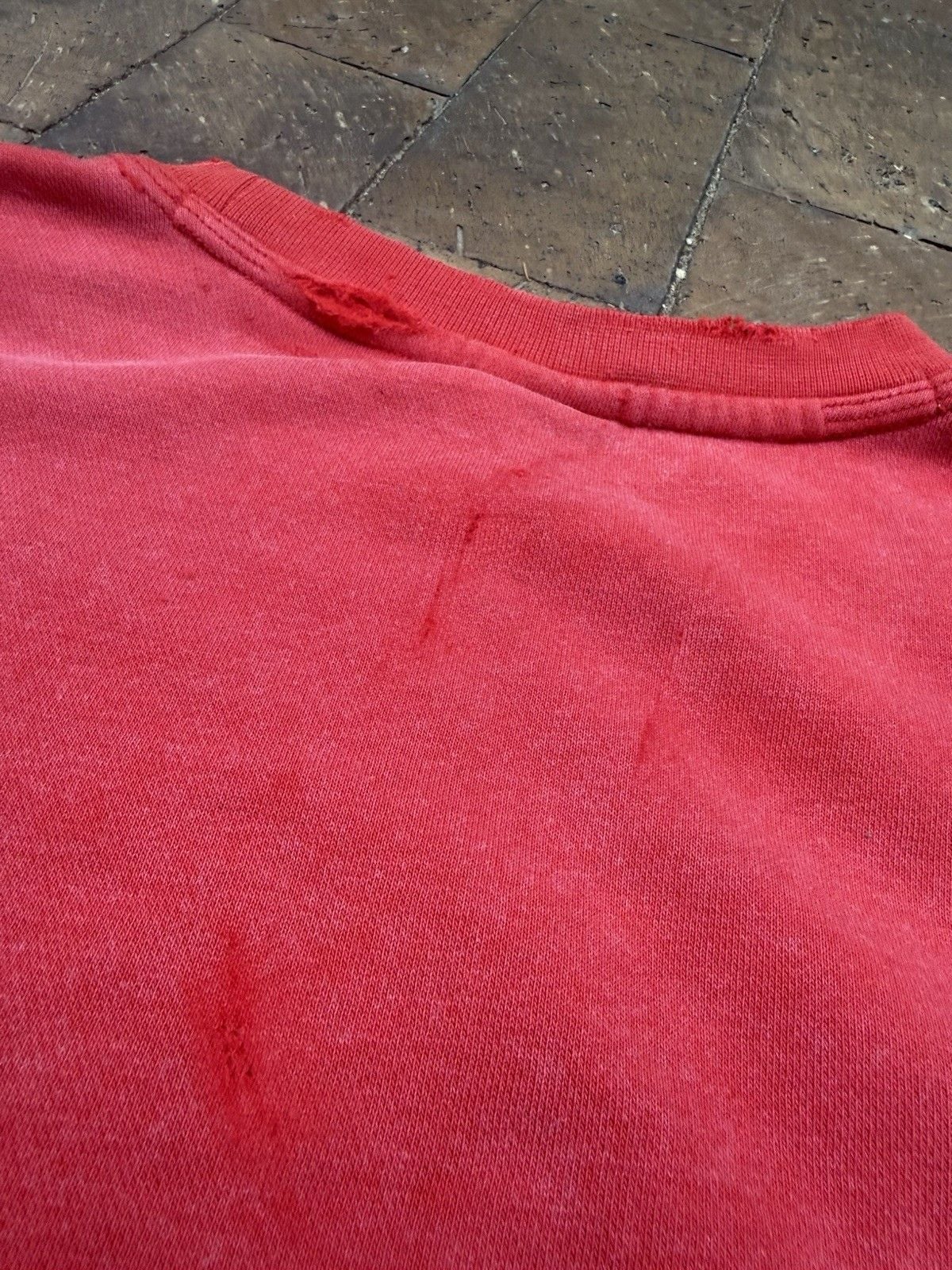 Vintage Nike Crewneck Sun Faded Red Crewneck Sweatshirt Fleece Distress Men’s L 10