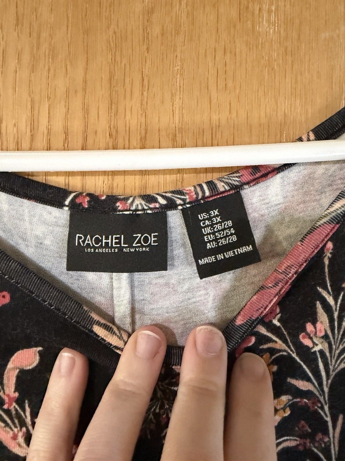 Rachel Zoe Black Floral Sleeveless Tank Dress Knee Length Plus Size 3X 4