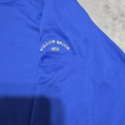 PETER MILLAR Men's Sz Lg Forge Performance Quarter-Zip Pullover Sapphire Blue 6