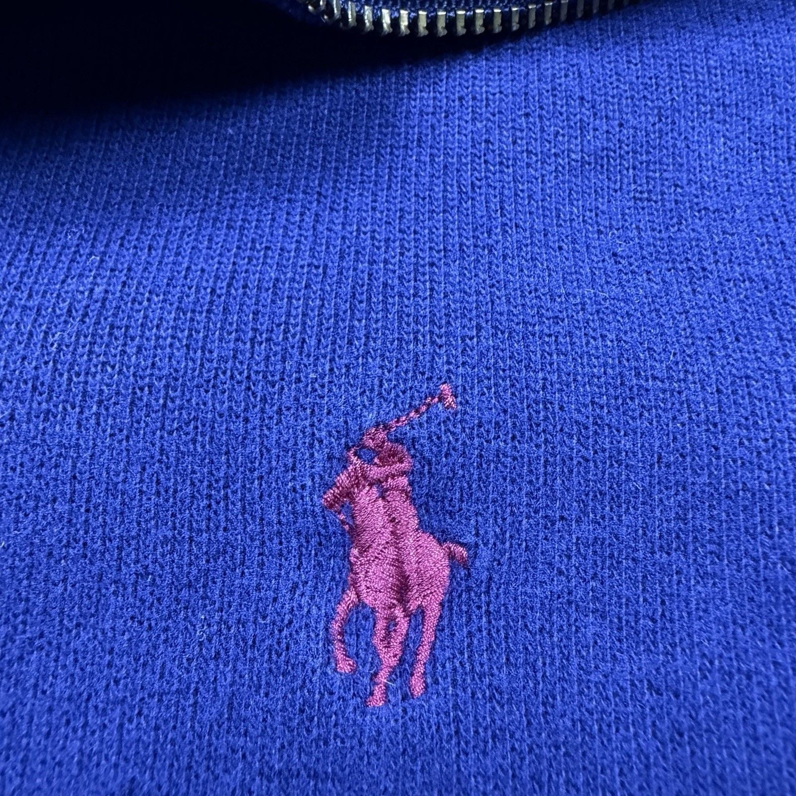 Polo Ralph Lauren Quarter Zip Pullover Mens XL Blue Red Pony Sweatshirt 4