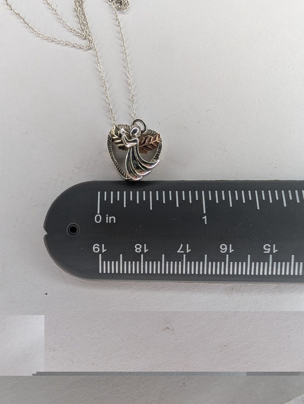 Coleman & Co 12K Gold and Sterling Silver Praying Angel Heart Pendant 5