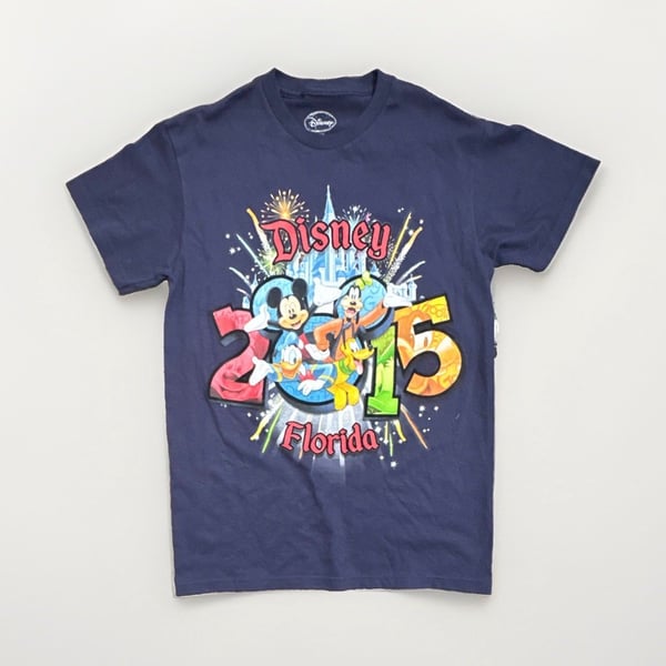 Disney 2015 Florida Mickey Mouse & Donald Duck Graphic T-Shirt, Adult M, Blue