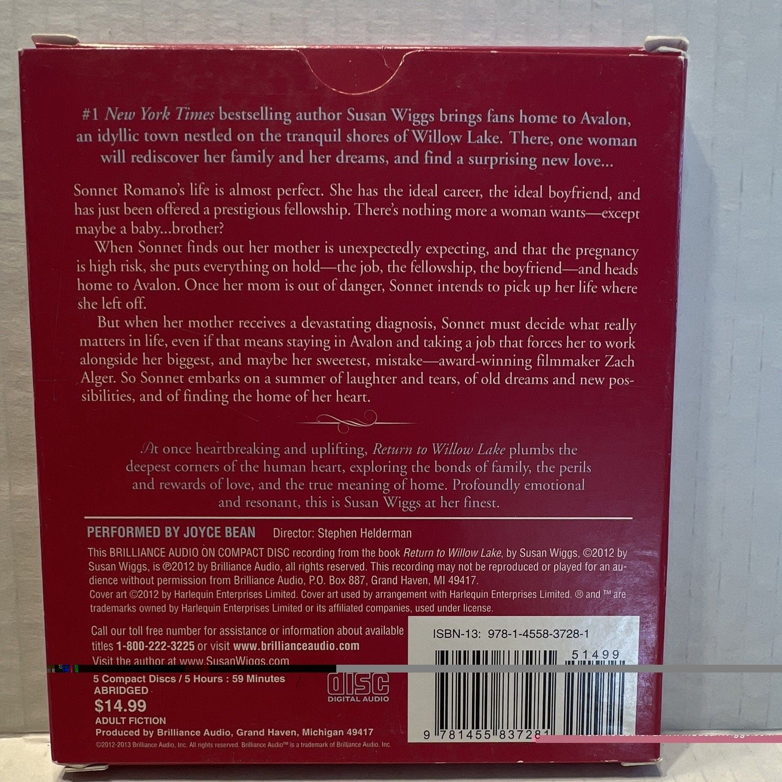 Brilliance Audio Susan Wiggs Audiobook CD Lot 4: Apple Orchard, Willow Lake 5
