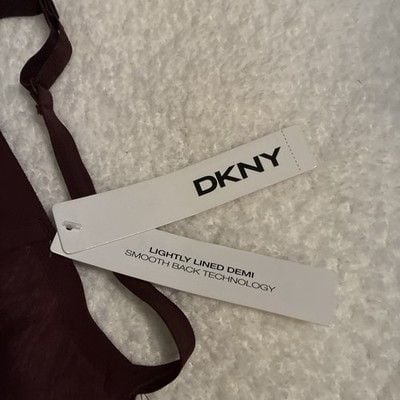 36D DKNY Womens Burgundy Lace Lined Underwire Back Closure Demi Bra A340 8