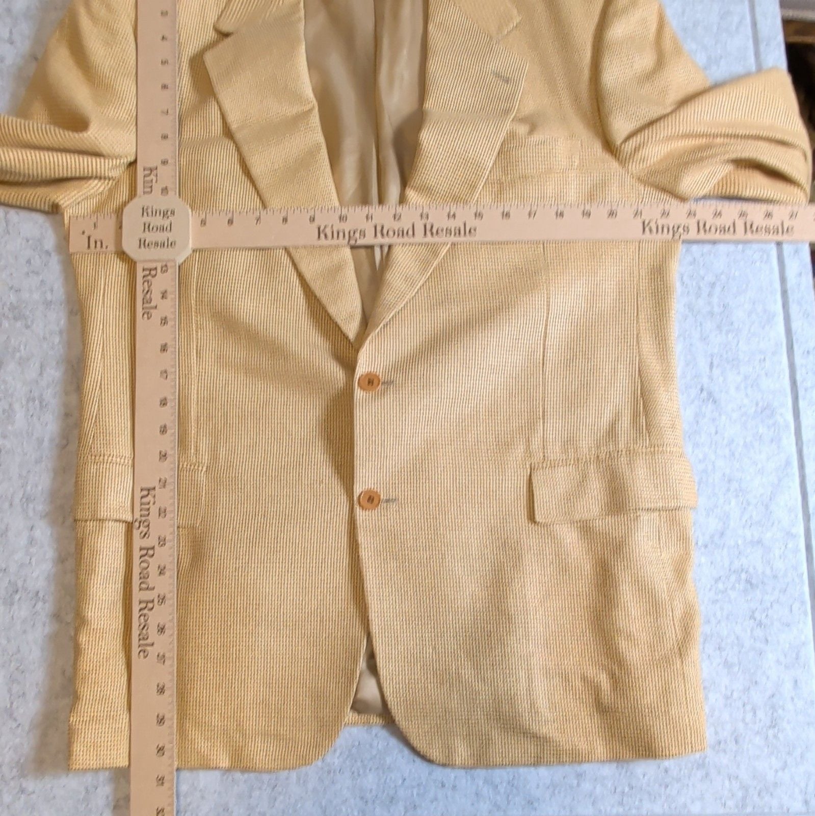 Zanella Sport Coat 42 R Silk Wool Blazer Made in Italy Yellow Houndstooth Check 12
