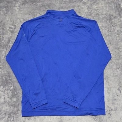 PETER MILLAR Men's Sz Lg Forge Performance Quarter-Zip Pullover Sapphire Blue 12