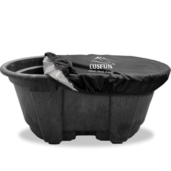 COSFUN 100 Gallon Oval Stock Tank Cover,Waterproof Dust Proof Anti-UV Ice Bat...