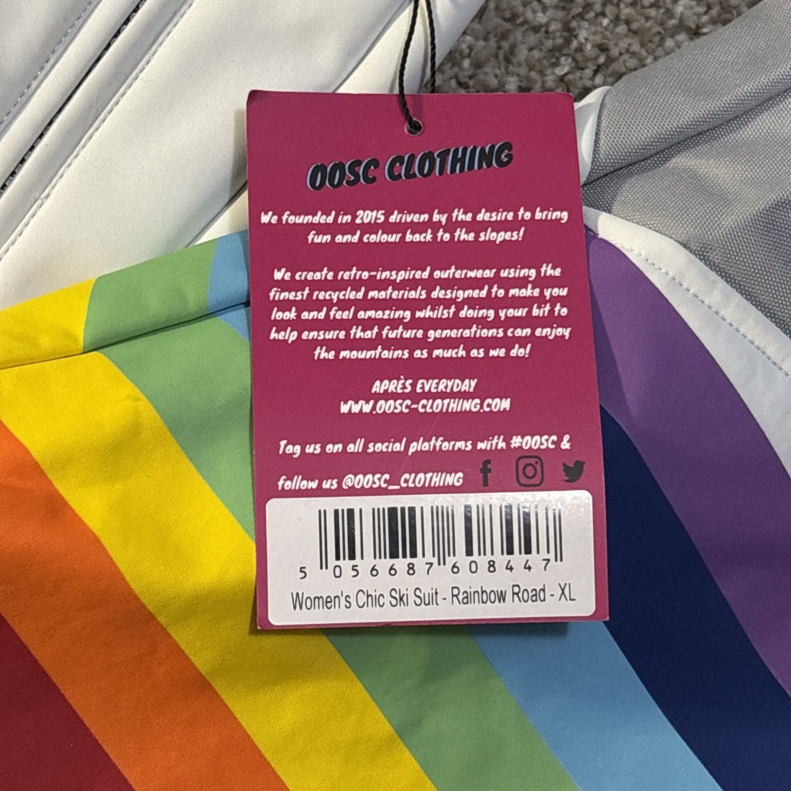 OOSC Female’s Rainbow Road Ski Suit Size XL New with tags MSPR $549 4