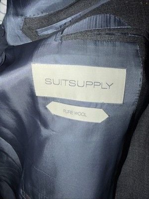 SuitSupply Lazio VBC Tropical Wool Suit Gray 44R FLAW READ 5