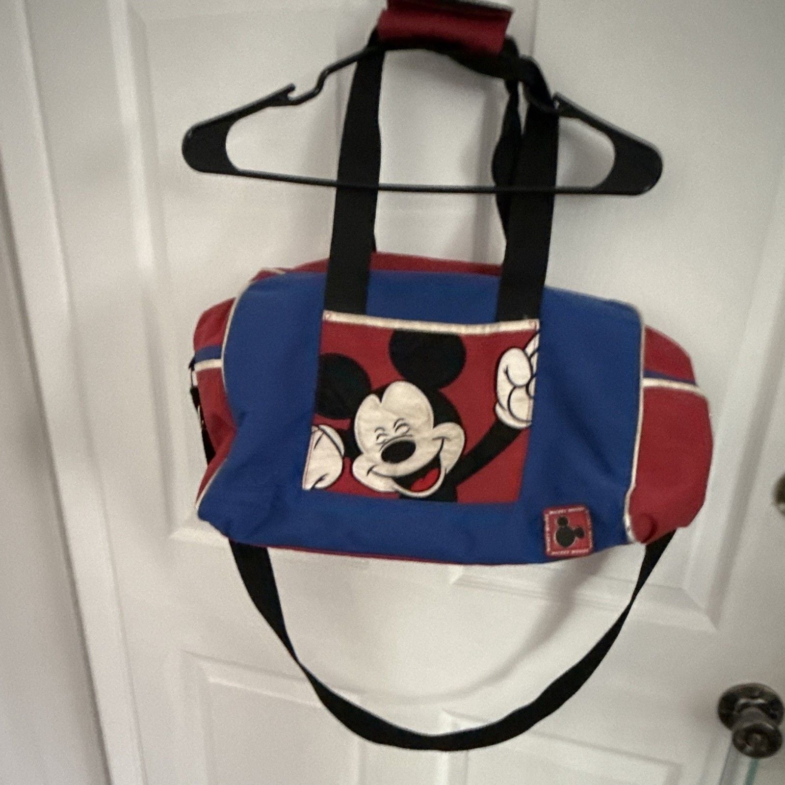 VTG Mickey Unlimited Disney Duffle Bag Red Blue Overnight Travel Tote 1990s 1