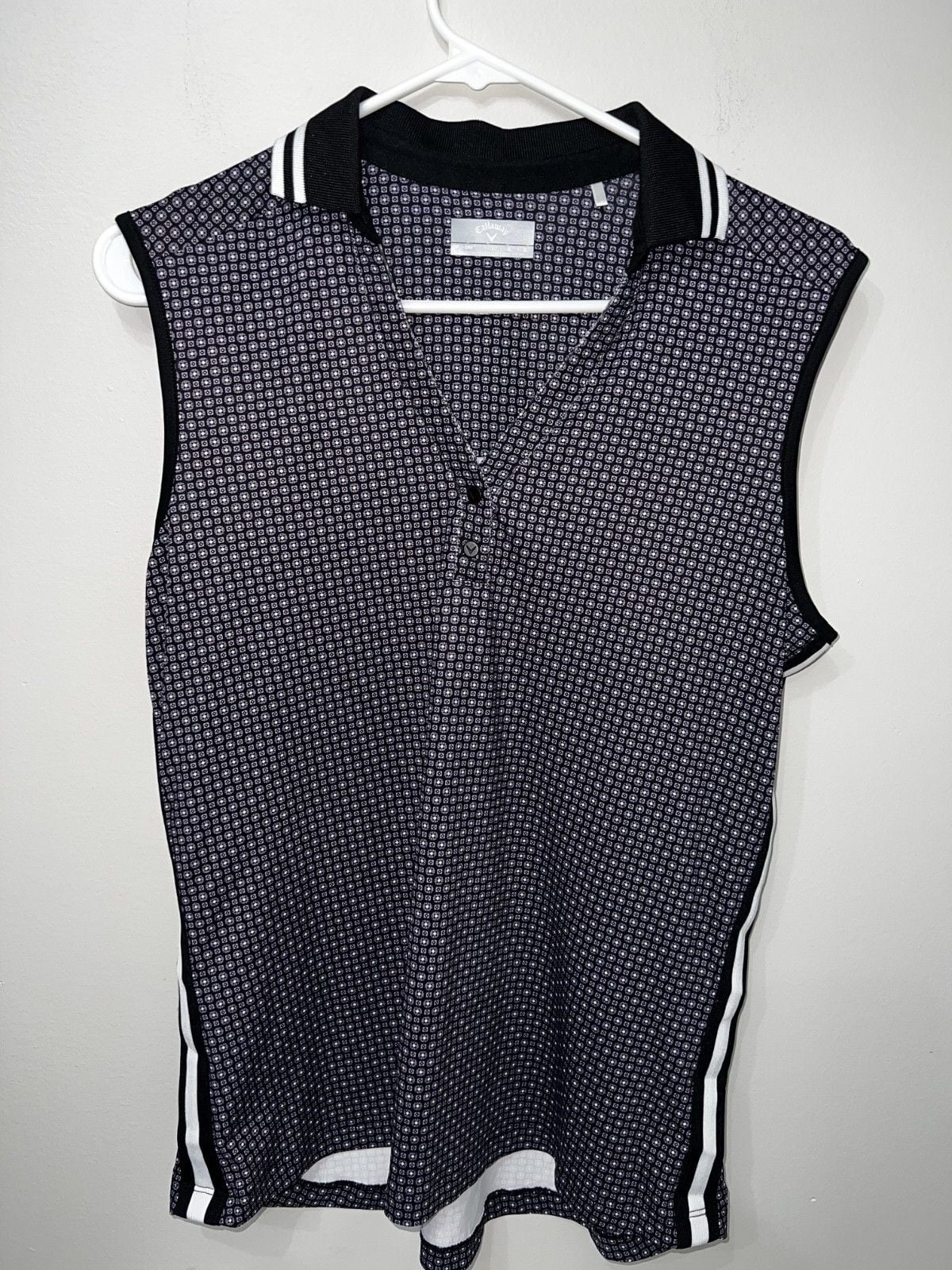 Callaway Polo Shirt Womens Large Sleeveless Golf Patterned Active 2