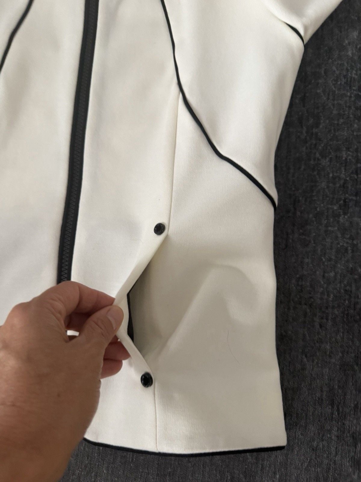 PLEIN SUD JEANIUS White/Black Piped Zip Jacket & Skirt 2pc Set US 4 14