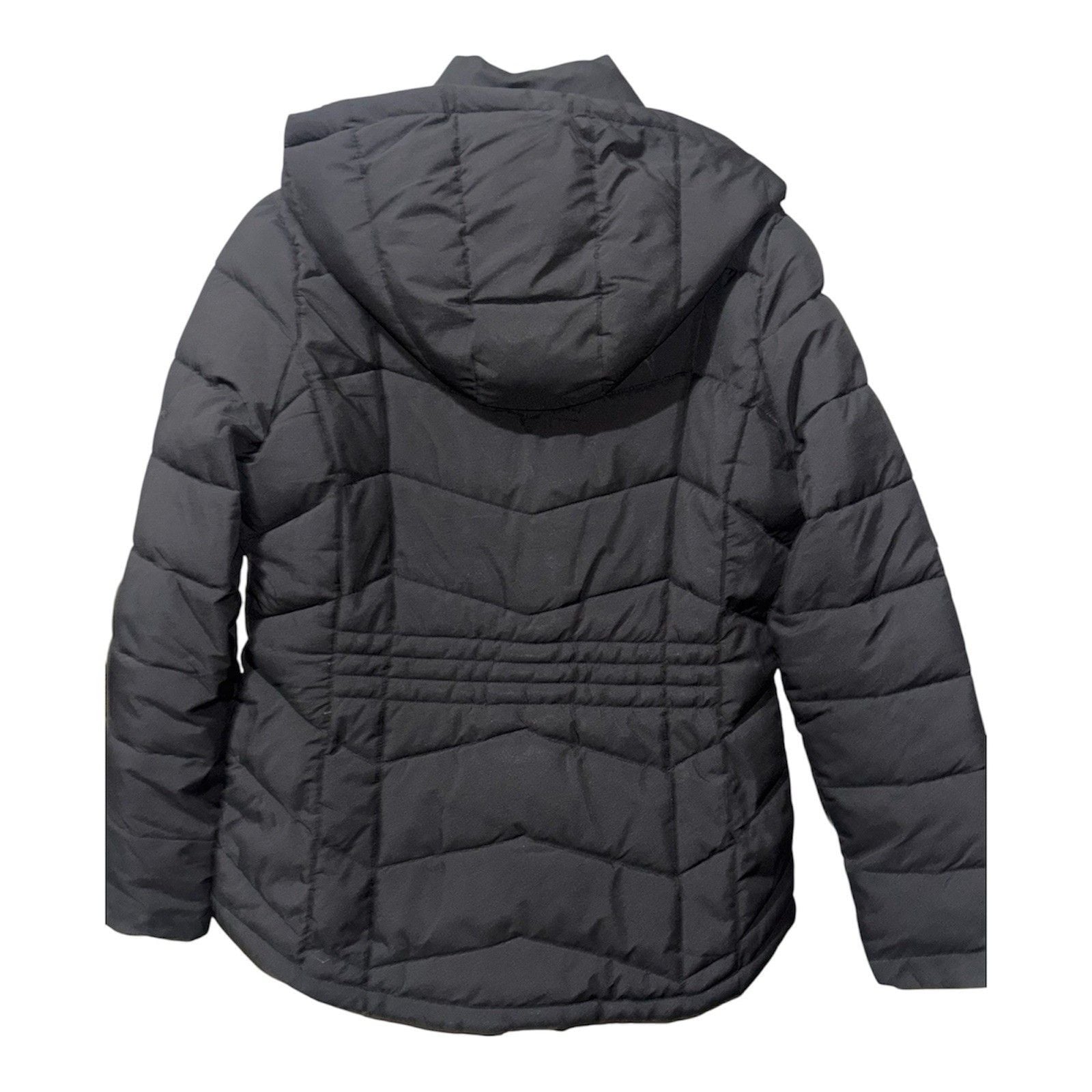 Calvin Klein Performance Womens Black Hooded Puffer Jacket Quilt M 3
