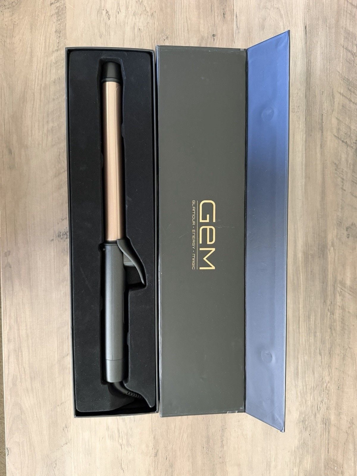 GEM 1” Ceramic Curling Iron Extended Barrel Rose Gold Dual Voltage 4