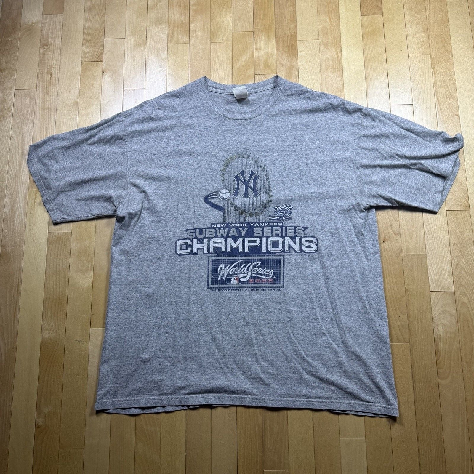 Vintage 2000 Yankees Subway Series Champions Lee Sport Tee XXL 26x31 MLB 3