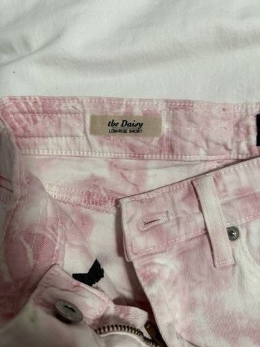 AG Adriano Goldschmied Shorts Womens Size 25 White Pink Denim Daisy Low Rise 6