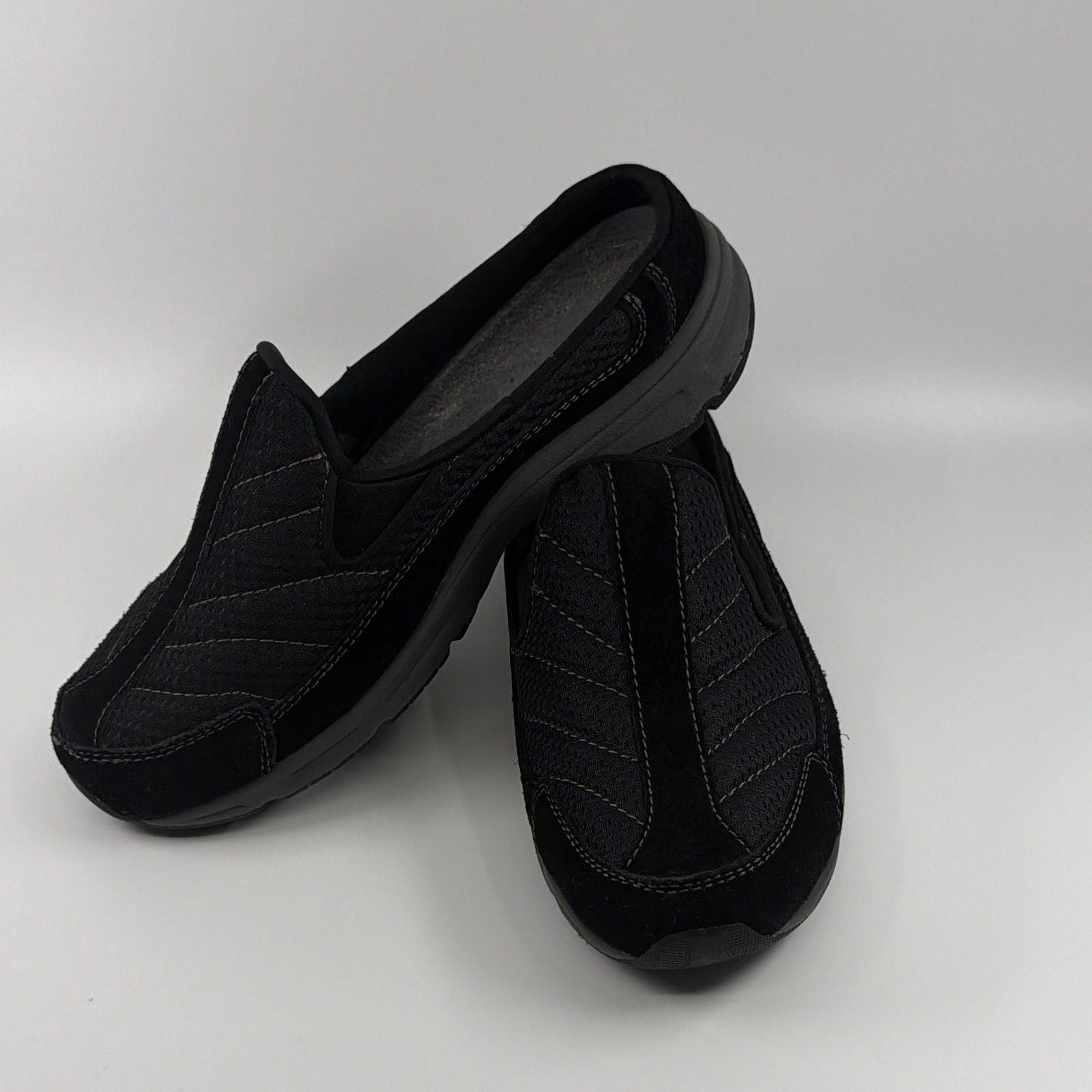 Easy spirit women’s Black Mesh Textile Slip-On Casual Shoes US 6.5 4