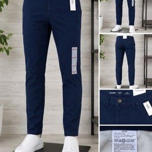 Old Navy Slim Built-In Flex Chino Pants Mens 28x30 Navy Blue NWT Stretch