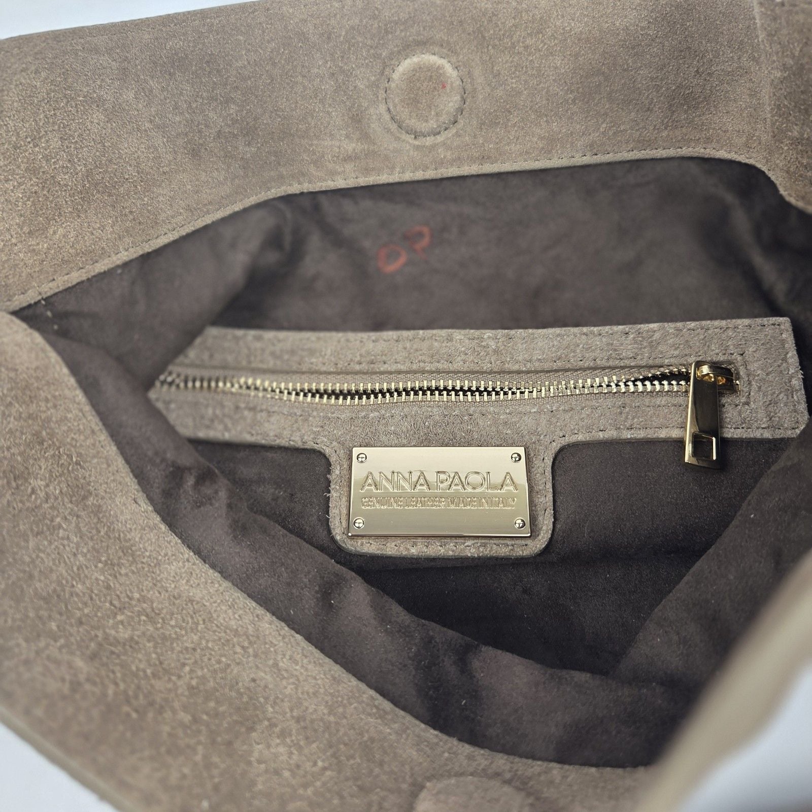 ANNA PAOLA Suede Studded Crossbody Bag Brown Boho Made in Italy 8