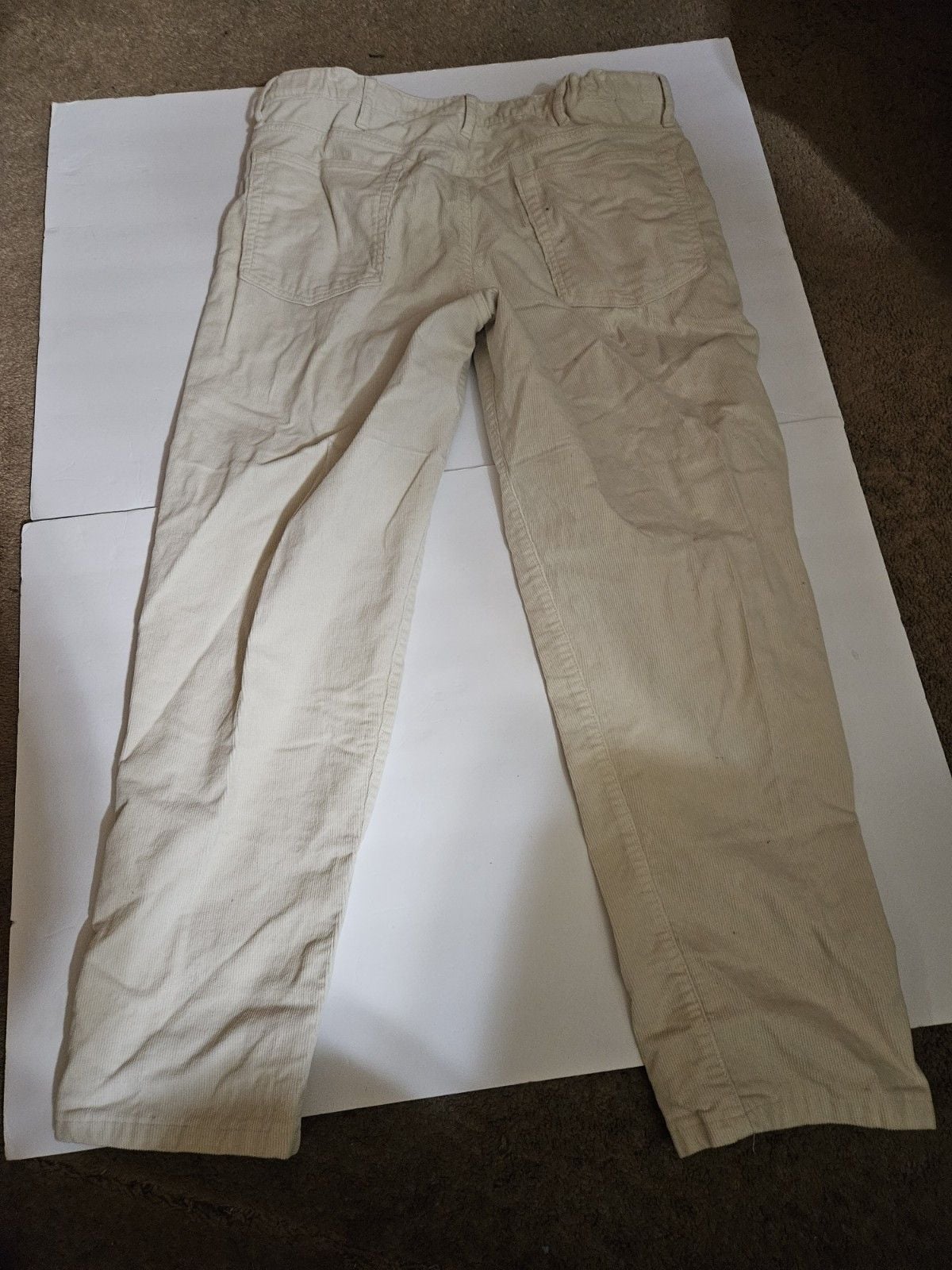 Lands End Mens Cream Corduroy Pants 36 3
