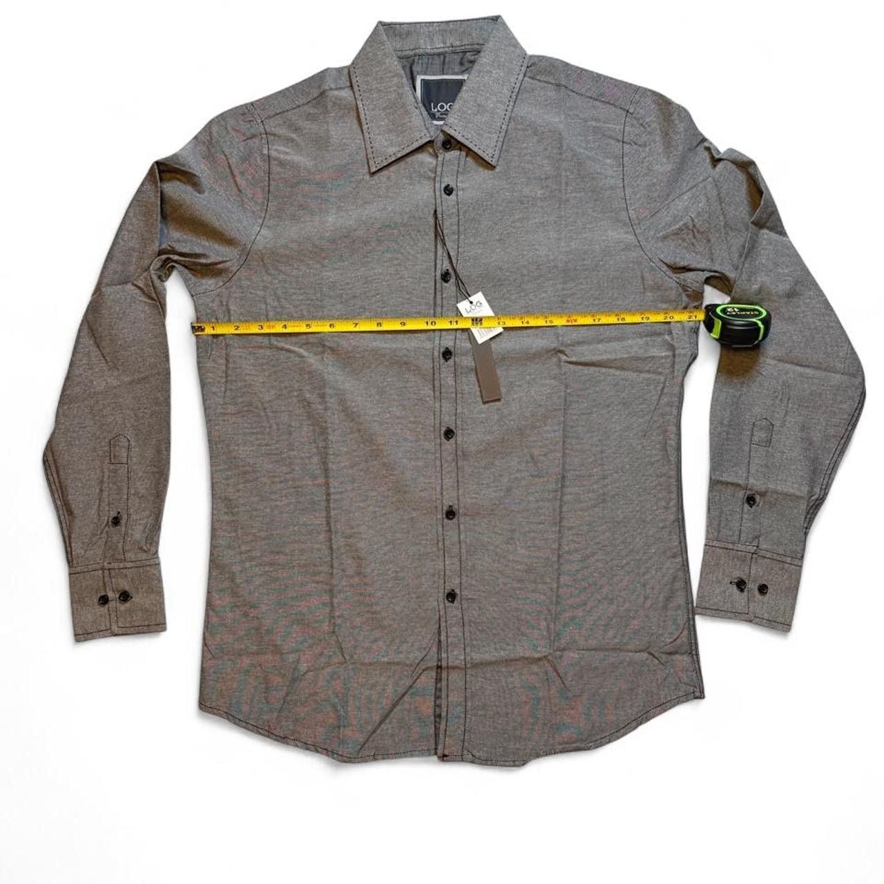 Log wear men’s Gray button-up shirt size medium dimensions in the pictures brand new with tags 5