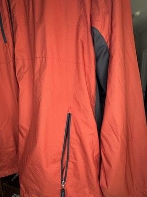 Izod Mens Windbreaker Size XL Full Zip Orange Jacket Rain Coat 5