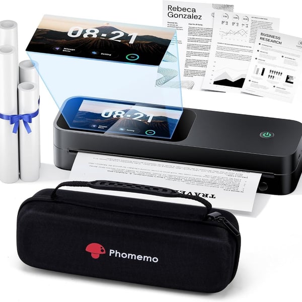 Phomemo M85 Touchscreen Portable Printers Wireless for Travel Small, Black