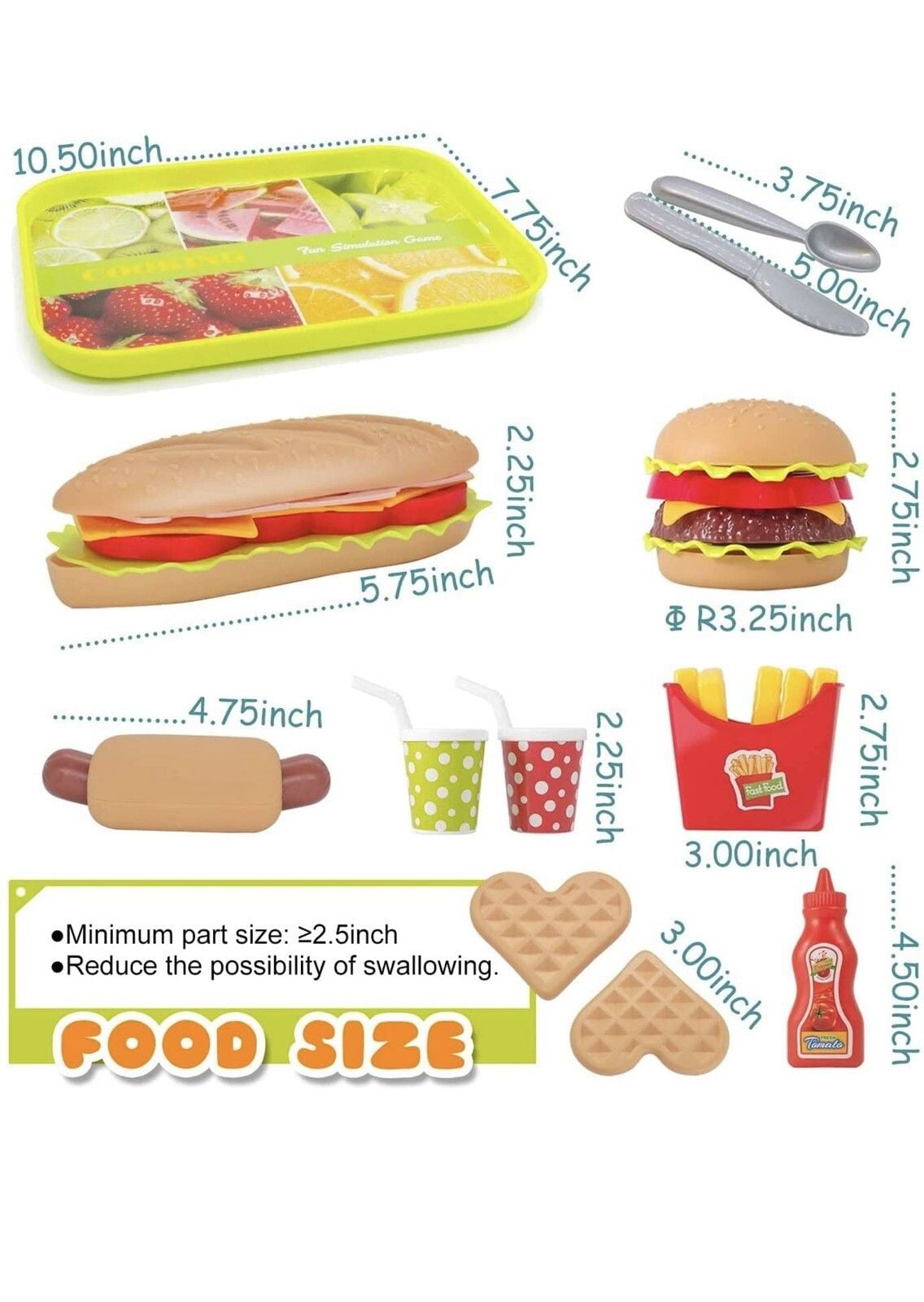 Pretend Play Food Set , Removable Food Toys Burger Combo and Assortment 4
