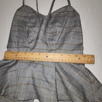 Studio F Plaid Belted Peplum Top - Size XS 6