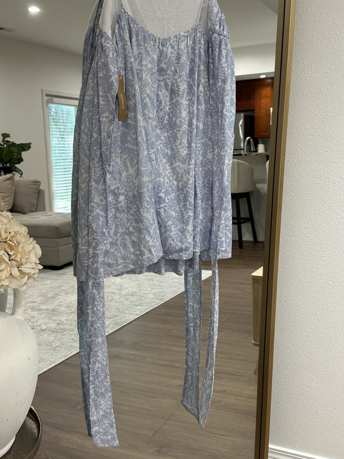 Kourt Floral Blue Dress Size M New 10