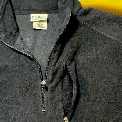 LL Bean 1/4 Zip Fleece Sweater Mens Size Medium Black Long Sleeve Mock Neck 4
